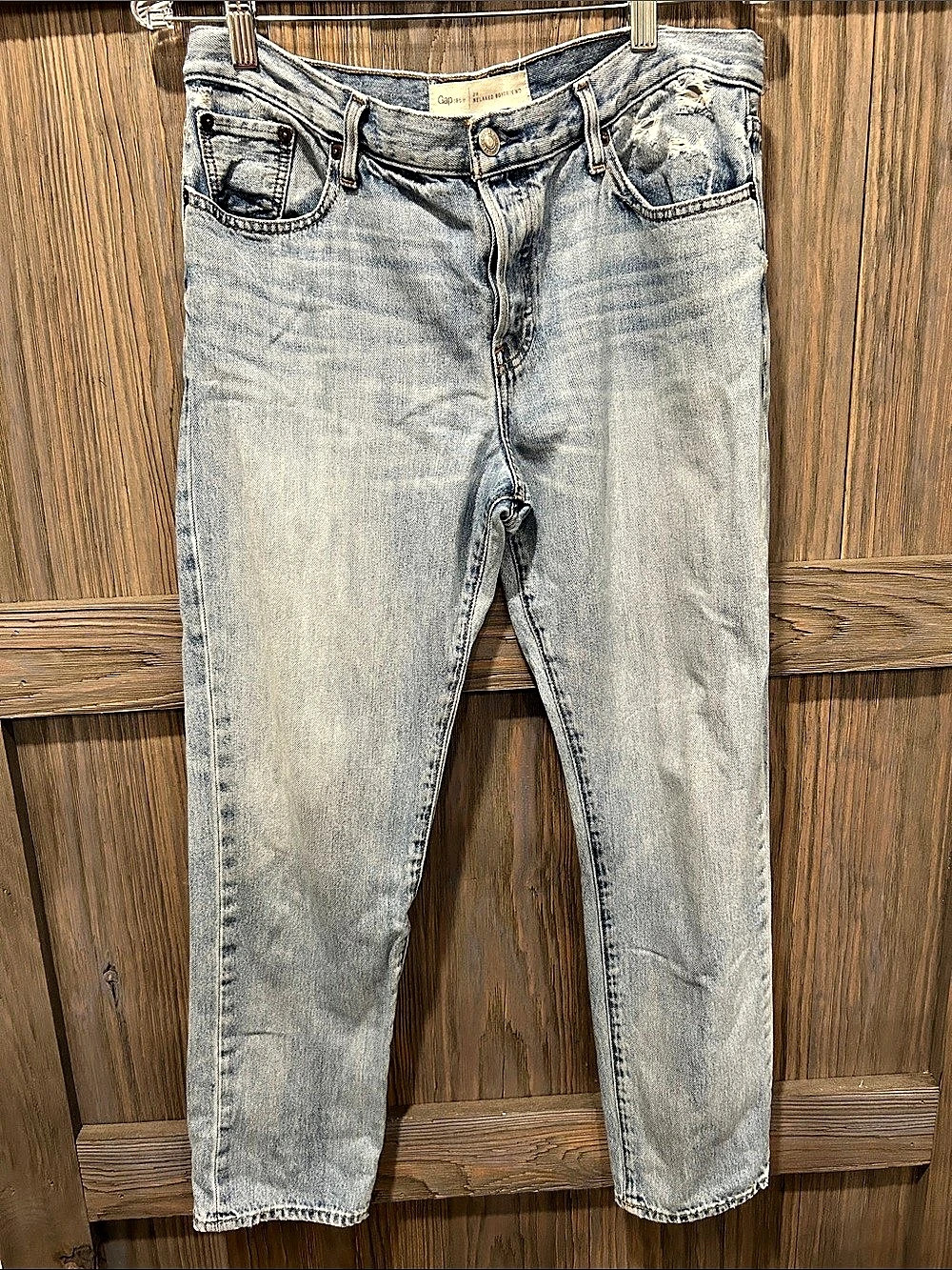 Gap Mid-Rise Straight Leg Boyfriend Jeans in Blue